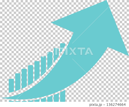 Bar graph graphic material illustration Bar graph graphic material illustration 136274664