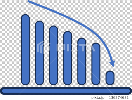 Bar graph graphic material illustration Bar graph graphic material illustration 136274681