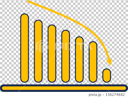 Bar graph graphic material illustration 136274682