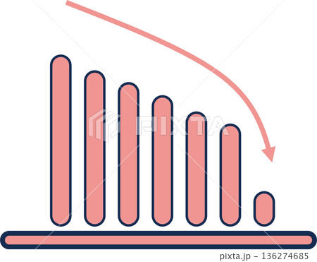 棒グラフのグラフィック素材イラスト 136274685