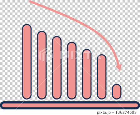 Bar graph graphic material illustration Bar graph graphic material illustration 136274685