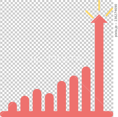 Bar graph graphic material illustration Bar graph graphic material illustration 136274690