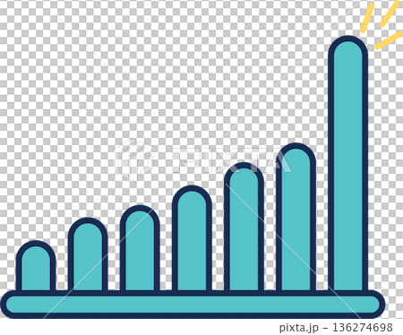 Bar graph graphic material illustration 136274698