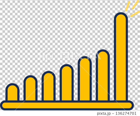 Bar graph graphic material illustration 136274701