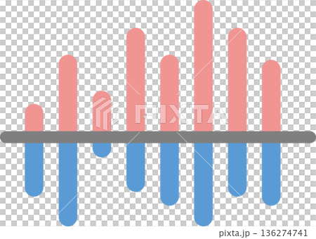 Bar graph graphic material illustration 136274741