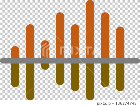 Bar graph graphic material illustration Bar graph graphic material illustration 136274745