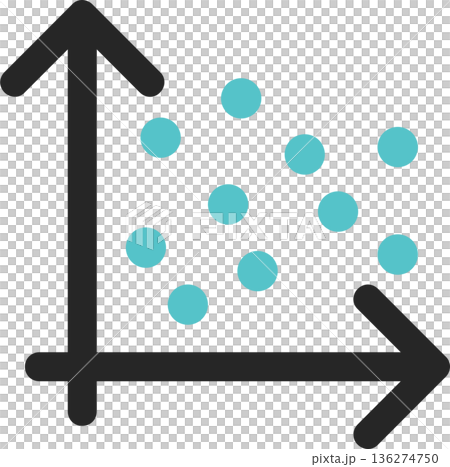 Scatter diagram (correlation diagram) graphic illustration Scatter diagram (correlation diagram) graphic illustration 136274750