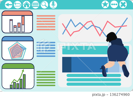 一位女商人為會議製作材料的插圖 一位女商人為會議製作材料的插圖 136274960