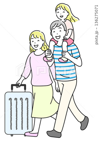 旅行に行く家族 136275071