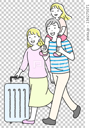 旅行に行く家族 136275071