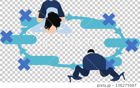 会議の資料を作成するビジネスウーマンのイラスト 136275087