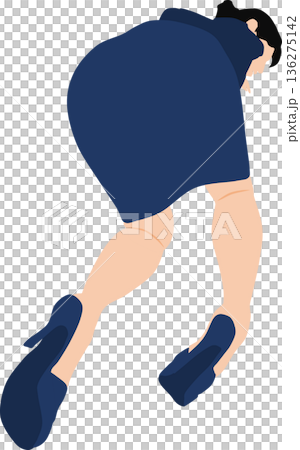 オフィスで仕事をするビジネスウーマンのイラスト オフィスで仕事をするビジネスウーマンのイラスト 136275142