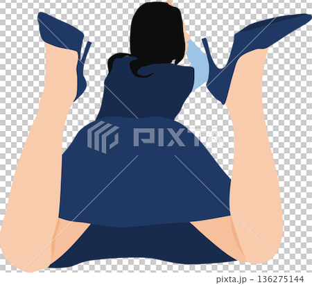 辦公室裡一位女商人的插圖 辦公室裡一位女商人的插圖 136275144