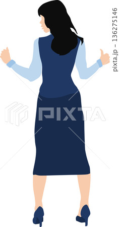 オフィスで仕事をするビジネスウーマンのイラスト	 136275146