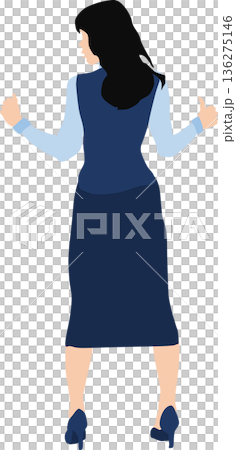 オフィスで仕事をするビジネスウーマンのイラスト	 136275146