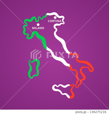 Map of Italy - Milan and Cortina d'Ampezzo Map of Italy - Milan and Cortina d'Ampezzo 136275216