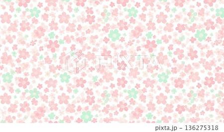 淡い色合いの桜模様が広がる春向け背景素材 136275318