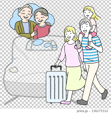 Returning home by Shinkansen 136275332