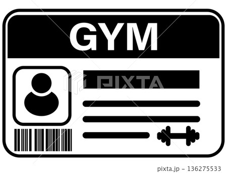 Gym membership card icon. Fitness card sign. Dumbbell training and workout access symbol. Sports club and exercise. flat style. Gym membership card icon. Fitness card sign. Dumbbell training and workout access symbol. Sports club and exercise. flat style. 136275533
