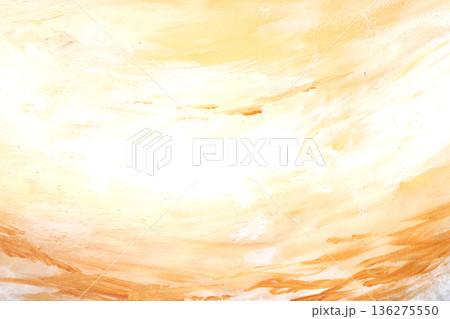 Thick abstract acrylic oil paint lines and orange blue sky or sea background Thick abstract acrylic oil paint lines and orange blue sky or sea background 136275550