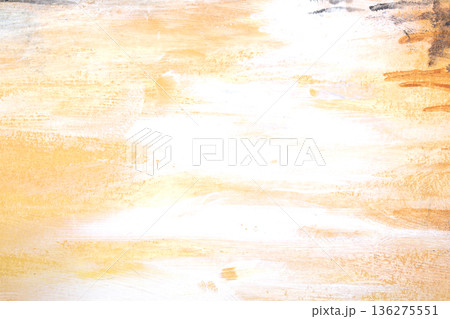 Thick abstract acrylic oil paint lines and orange blue sky or sea background Thick abstract acrylic oil paint lines and orange blue sky or sea background 136275551