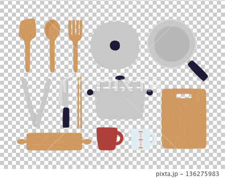 炊具和廚房用具插圖素材集 136275983