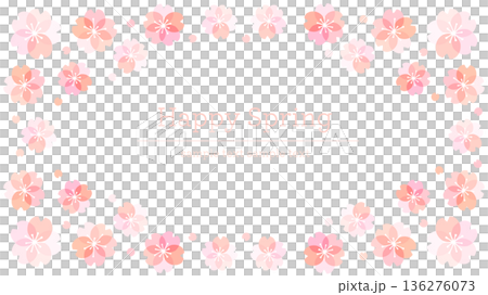 かわいい桜の花のフレーム 136276073