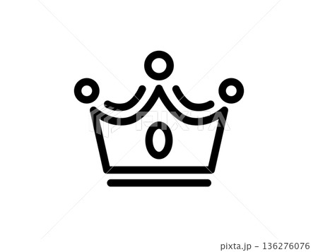 ミニマル王冠アイコン シンプルランキング・受賞・ナンバーワンシンボル 136276076