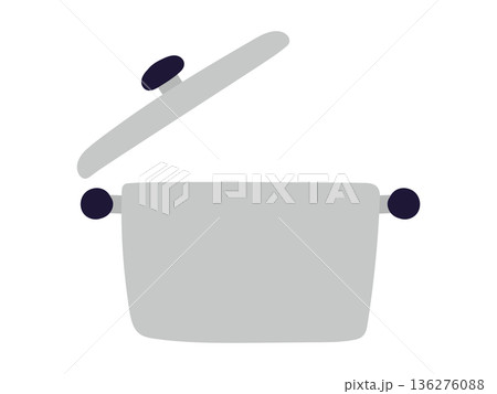 フタが開いた鍋のイラスト 136276088