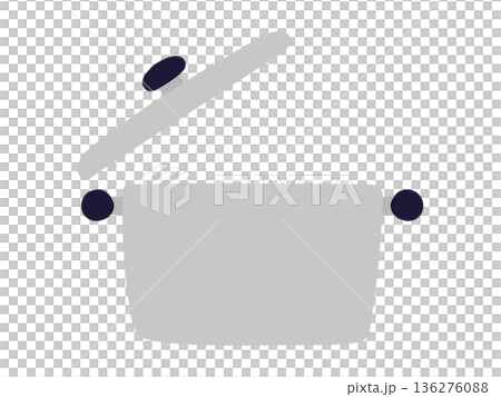 フタが開いた鍋のイラスト 136276088