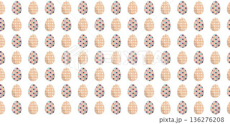Colorful Easter egg pattern background featuring cute pastel eggs decorated with floral and abstract motifs. Perfect for spring holiday designs, greeting cards, wrapping paper, textile, wallpaper Colorful Easter egg pattern background featuring cute pastel eggs decorated with floral and abstract motifs. Perfect for spring holiday designs, greeting cards, wrapping paper, textile, wallpaper 136276208