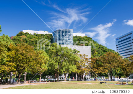 ACROS Fukuoka the eco building by Tenjin park in fall, Fukuoka 136276589
