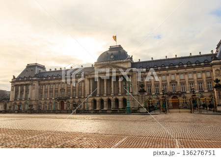 Facade of the Royal Palace in Brussels, Belgium 136276751