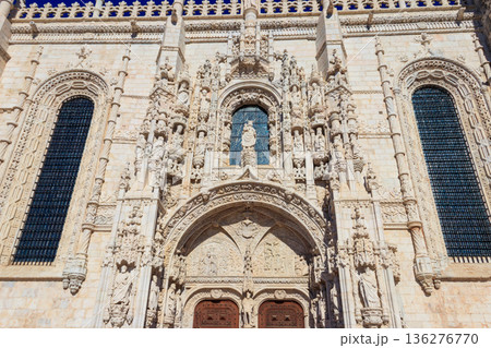 Jeronimos monastery or Hieronymites Monastery in Lisbon, Portugal Jeronimos monastery or Hieronymites Monastery in Lisbon, Portugal 136276770