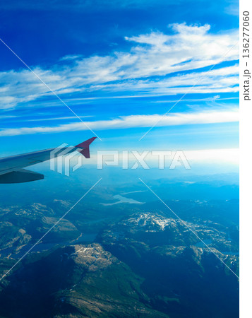 Beautiful sky and land view from plane Beautiful sky and land view from plane 136277060