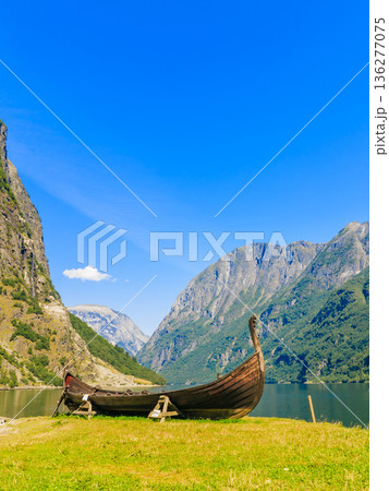 Tourism and travel. Mountains and fjord in Norway. 136277075
