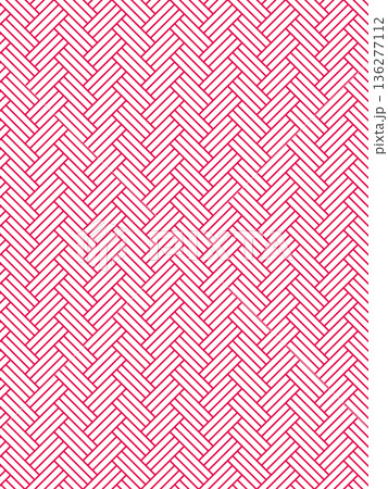 ピンク色の檜垣文様の背景 136277112