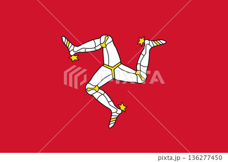 Isle od Man vector flag in official colors and 3-2 aspect ratio. Isle od Man vector flag in official colors and 3-2 aspect ratio. 136277450