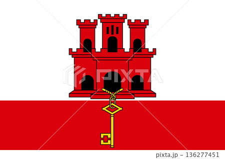 Gibraltar vector flag in official colors and 3-2 aspect ratio. 136277451