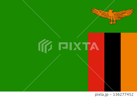 Zambia vector flag in official colors and 3:2 aspect ratio. 136277452