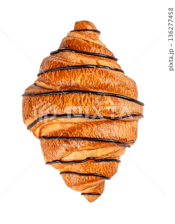 Chocolate croissant isolated on white background Chocolate croissant isolated on white background 136277458