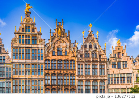 Antwerp, Belgium. Grote Markt medieval guild houses in Flanders. 136277512