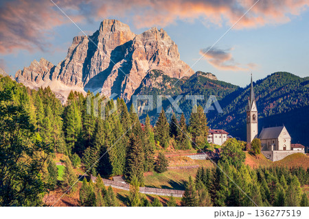 Dolomites Alps, Italy. Colle Santa Lucia, Mount Pelmo landscape of South Tyrol region. 136277519