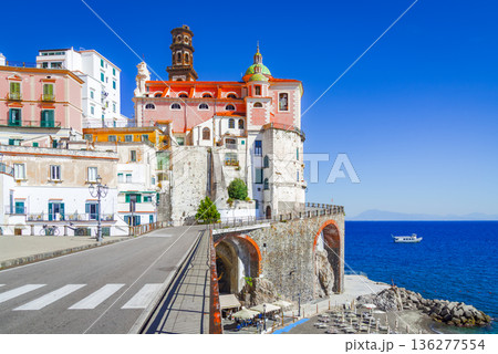 Amalfi, Italy. Atrani, small town on Tyrrhenian Sea coastline, Amalfitana region. 136277554
