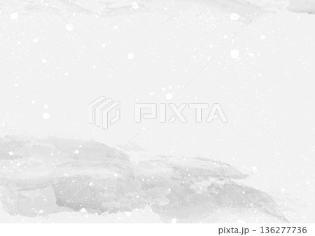Gray abstract snowy landscape . Watercolor texture 136277736