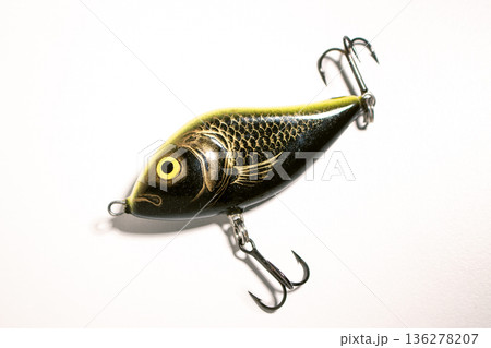 Special different colorful fishing tackles. Preparing for fishing Special different colorful fishing tackles. Preparing for fishing 136278207