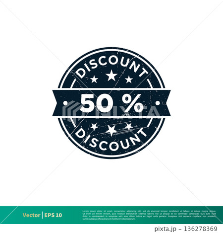50 percent Discount Stamp Icon Vector Template Illustration Design. Vector EPS 10. 50 percent Discount Stamp Icon Vector Template Illustration Design. Vector EPS 10. 136278369