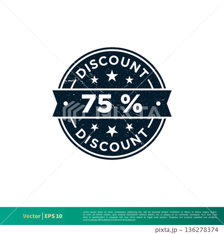 75 percent Discount Stamp Icon Vector Template Illustration Design. Vector EPS 10. 75 percent Discount Stamp Icon Vector Template Illustration Design. Vector EPS 10. 136278374