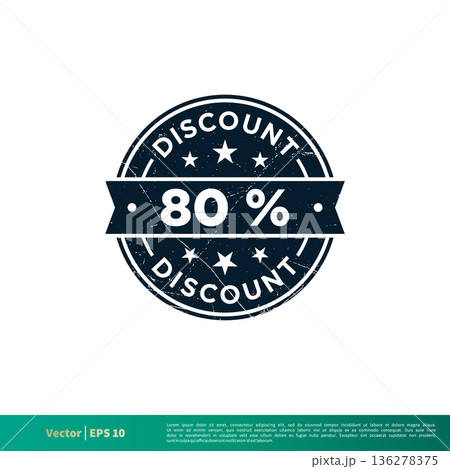 80 percent Discount Stamp Icon Vector Template Illustration Design. Vector EPS 10. 80 percent Discount Stamp Icon Vector Template Illustration Design. Vector EPS 10. 136278375