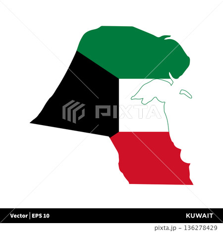 Kuwait - Asia Countries Map and Flag Icon Vector Logo Template Illustration Design. Vector EPS 10. Kuwait - Asia Countries Map and Flag Icon Vector Logo Template Illustration Design. Vector EPS 10. 136278429